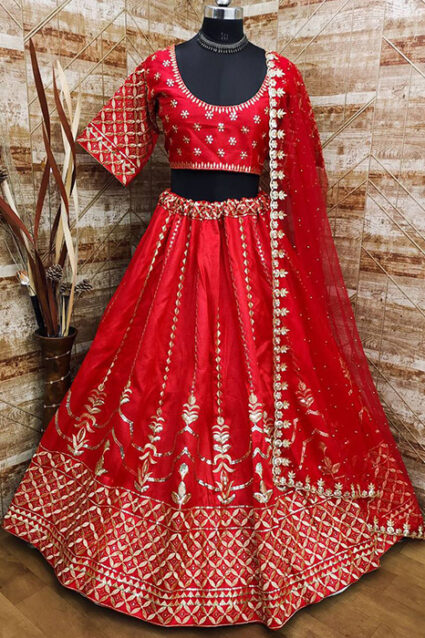 Ethnic Scarlet Red Designer Lehenga for Wedding