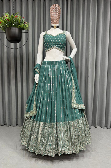 Gorgeous Teal Green Designer Lehenga Choli