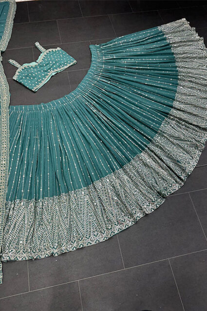 Gorgeous Teal Green Designer Lehenga Choli