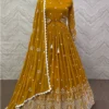 Latest Gold Finch Yellow Embroidered Gown with Dupatta