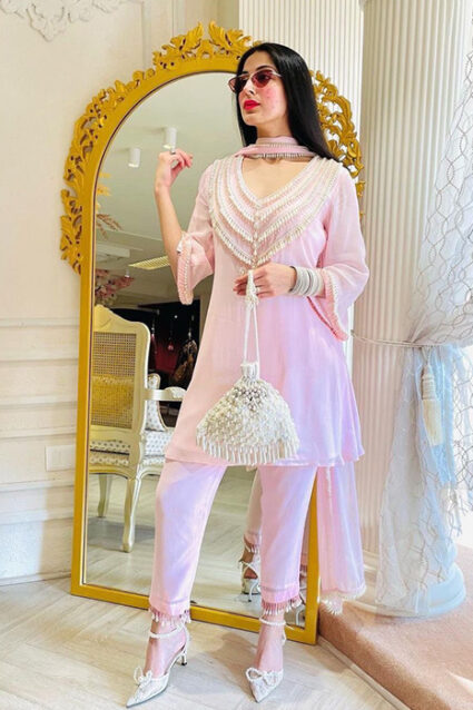 Lemonade Pink colour Suit