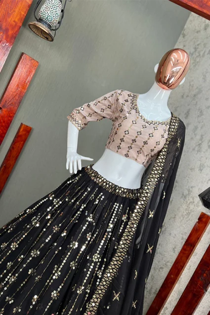 Trendy and Designer Black Embellished Lehenga Choli