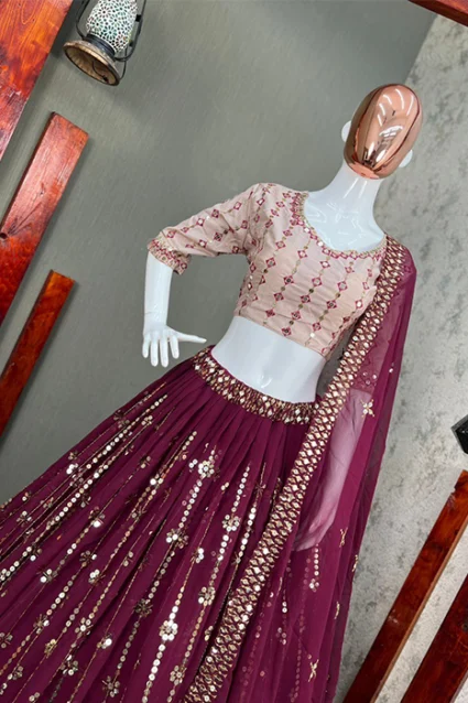 Trendy and Designer Boysenberry Pink Embellished Lehenga Choli