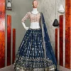 Trendy and Designer Prussian Blue Embellished Lehenga Choli