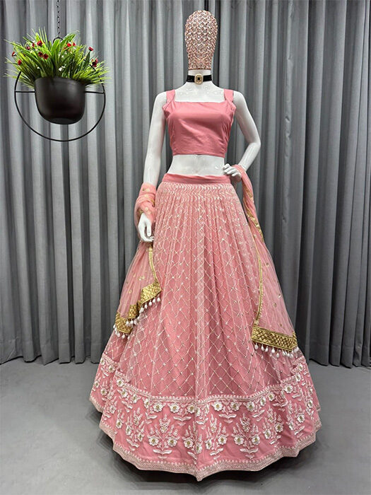 Net Wedding Wear Aspora Women's White Designer Embroidered heavy Lehenga  Choli at Rs 4400 in Surat