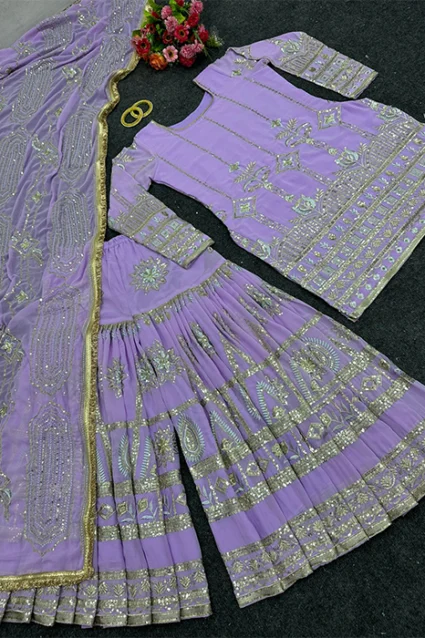 Ethnic Suit For Women In Lavender Shade Ethnic Suit For Women In Lavender Shade