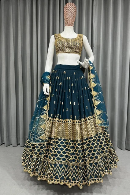 Gorgeous Navy Blue Lehenga Choli For Women