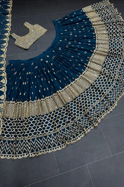 Gorgeous Navy Blue Lehenga Choli For Women