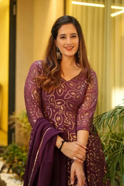 Partywear Suit in Boysenberry Shade Partywear Suit in Boysenberry Shade