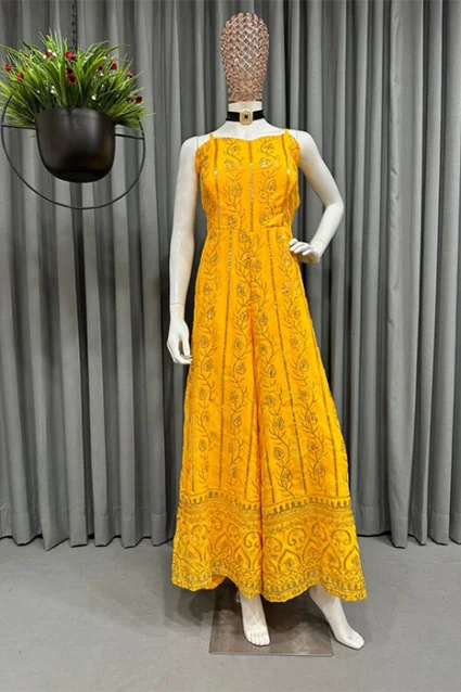 Stylish Mikado Yellow Women's Jumpsuit