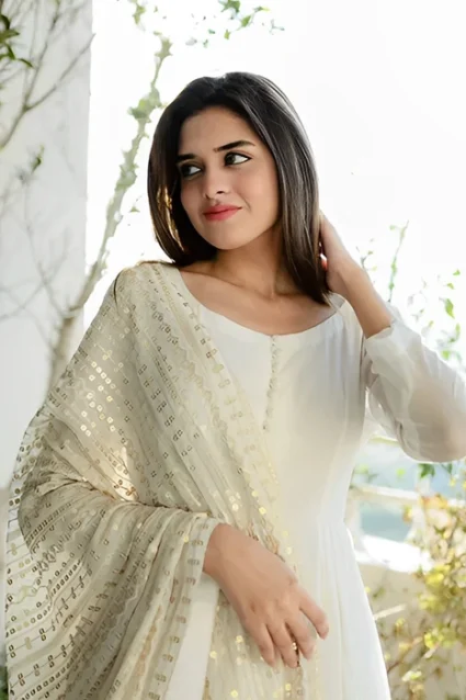 White Designer Anarkali Suit For Women White Designer Anarkali Suit For Women