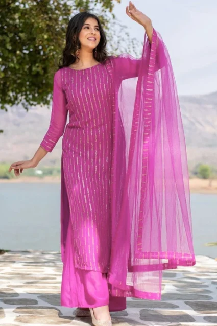 Women's Gorgeous Fuscia Pink Sequence Work Suit Women's Gorgeous Fuscia Pink Sequence Work Suit
