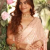 Alluring Peach Saree With Sparkling Sequence Work 2023