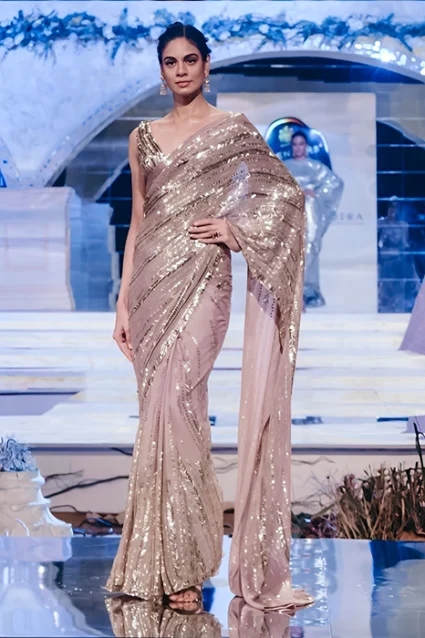 Glamorous Shimmering Primrose Saree for Partywear