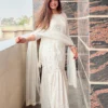 Gleaming White Sharara Dress For Ethnic Wear