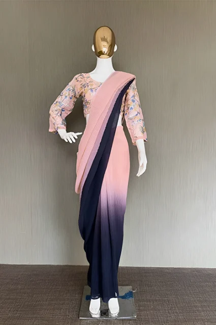Light Pink Designer Saree For Mocktail Parties
