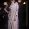 Luxurious Partywear Lehenga Saree In Rose Quartz Shade