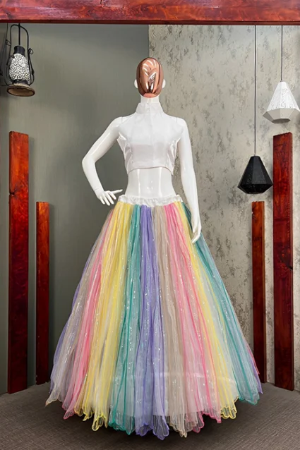 Sparkling Multicoloured Indo Western Lehenga