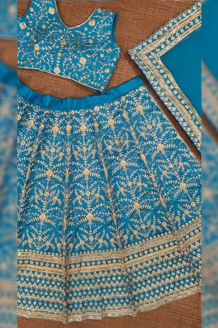 Traditional Imperial Blue Bridal Lehenga Choli