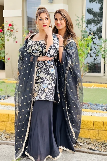 2023 Partywear Black Palazzo Suit Set 2023 Partywear Black Palazzo Suit Set