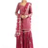 Buy Partywear Red Sharara Suit With Dupatta For Girls