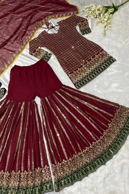 Buy Red Gharara Suit For Newly Wed Brides 2023 Buy Red Gharara Suit For Newly Wed Brides 2023