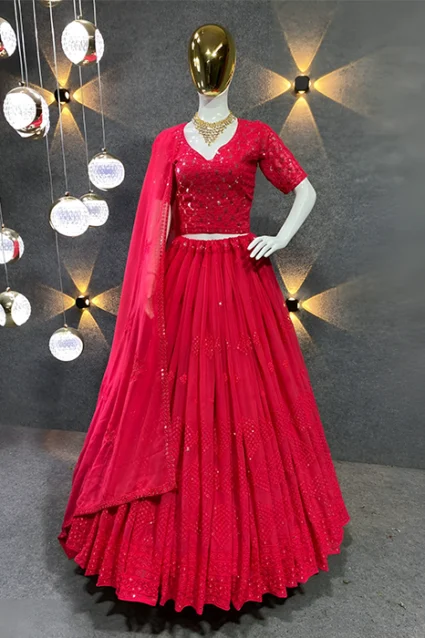 Gleaming Partywear Lehenga Choli Design For Online Shopping