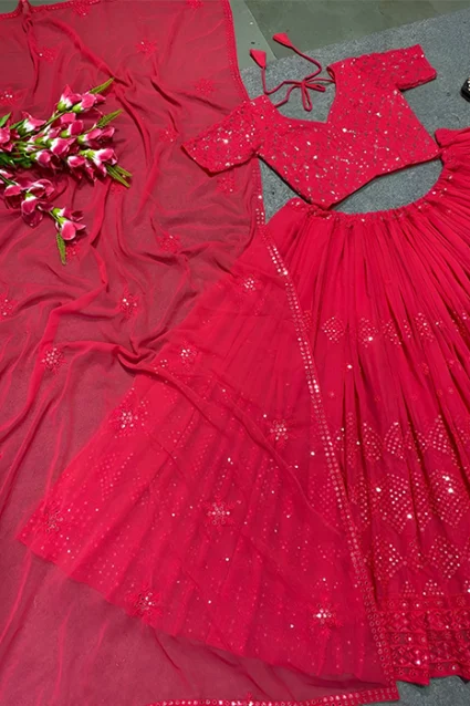 Gleaming Partywear Lehenga Choli Design For Online Shopping