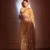 Kriti Sanon Golden Sequence Saree For Farewell Party 2023
