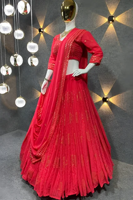Latest Crimson Red Bridal Lehenga Choli