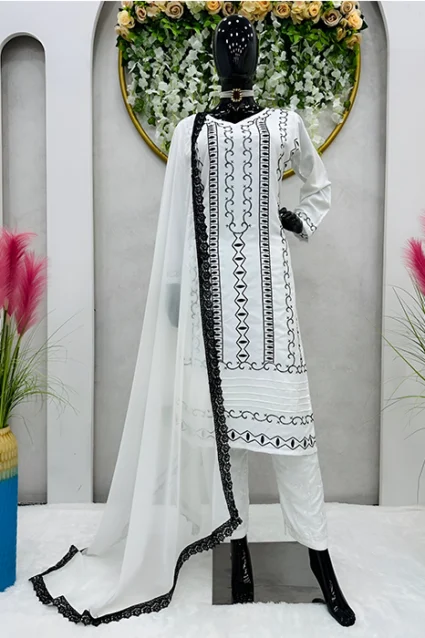 Rayon Off-White Salwar Suit For Formal Wear 2023