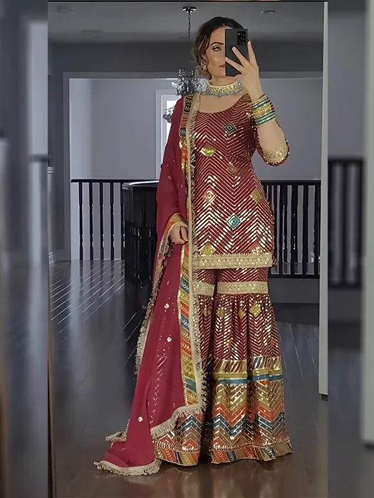 sharara suit (dress design) #sharara suit (dress design) #Stylish Sharara  Garara design #kurti and sharara #फैंसी शरारा गरारा #Sharara Dress👗👗  video manvi - ShareChat - Funny, Romantic, Videos, Shayari, Quotes