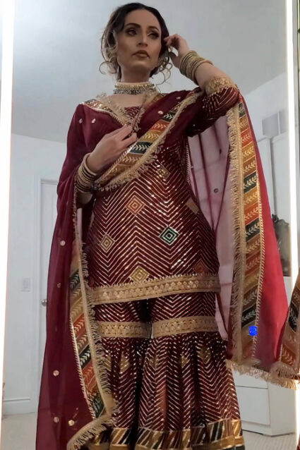 Wedding Special Maroon Sharara Dress Design For Girls Wedding Special Maroon Sharara Dress Design For Girls