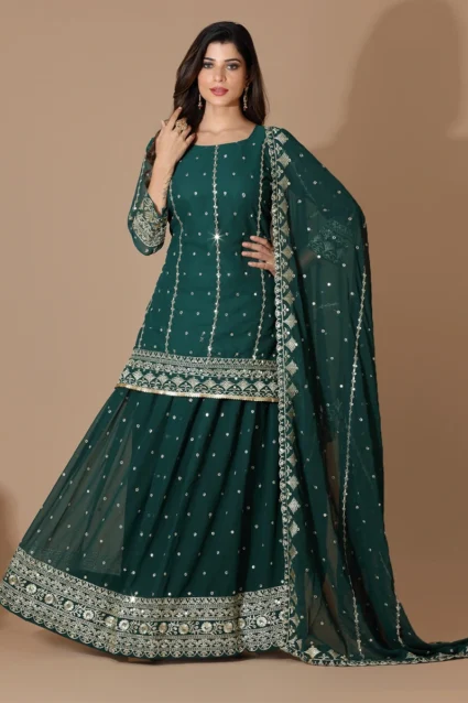 Buy Green Sharara Suit With Traditional Motifs For Eid 2023 Buy Green Sharara Suit With Traditional Motifs For Eid 2023