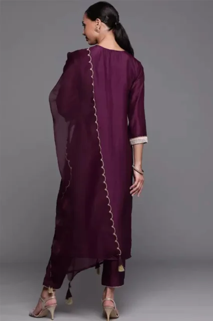 Ethnic Wear Kurta Set With Organza Dupatta