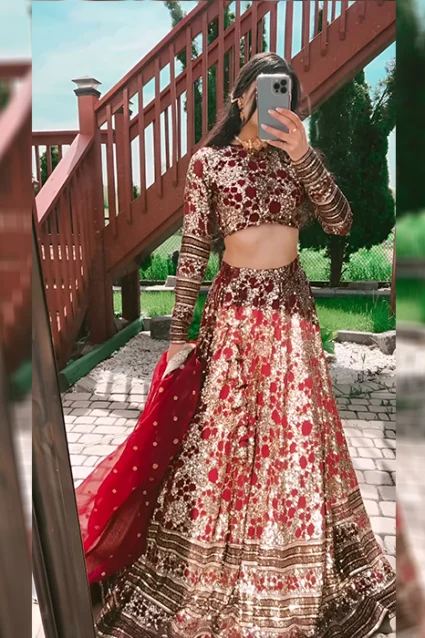 Bright Red Fully Sequence Heavy Designer Work Lehenga Choli - Indian Heavy  Anarkali Lehenga Gowns Sharara Sarees Pakistani Dresses in  USA/UK/Canada/UAE - IndiaBoulevard