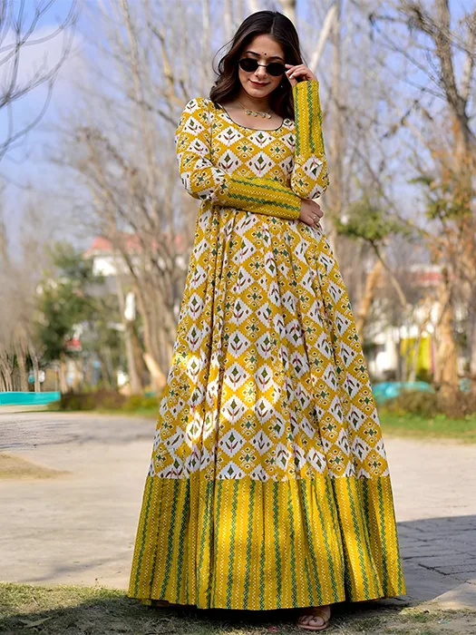 Latest Indian Evening Gown With Digital Print 2023  Ethnic Race