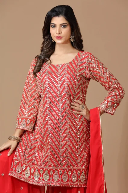 Latest Red Bridal Sharara Suit For Women With Price Latest Red Bridal Sharara Suit For Women With Price