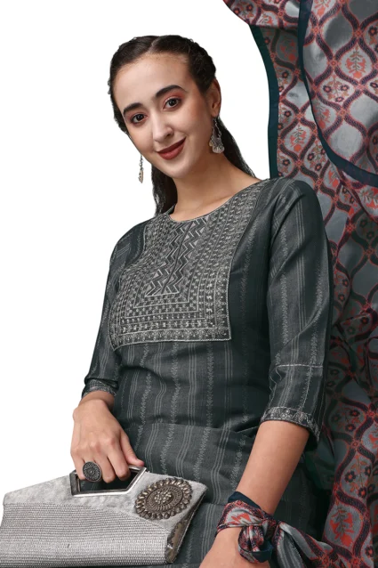 Office Wear Grey Kurta Set Design For Girls