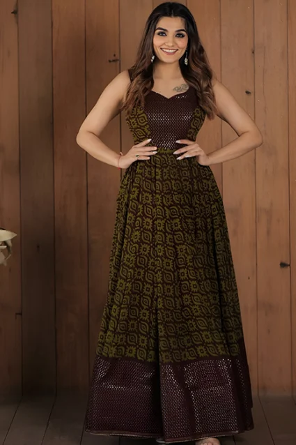 Partywear Western Gown In Georgette For Girls With Price