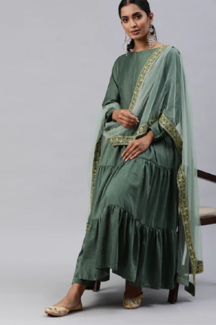 Sea Green Kurta Set Design For Online Shopping 2023