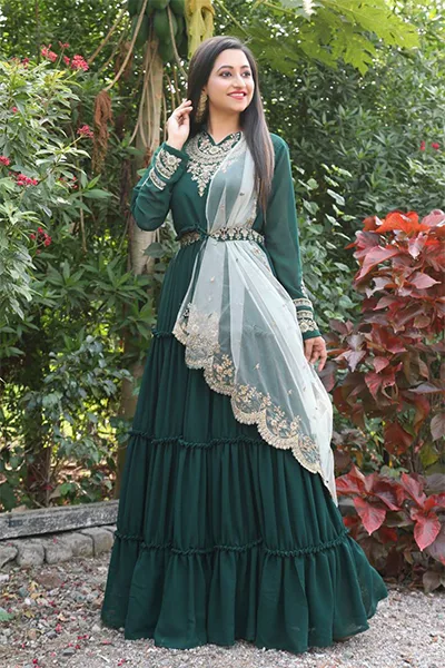 Fancy Long And Beautiful Gown And Dupatta Set For Women