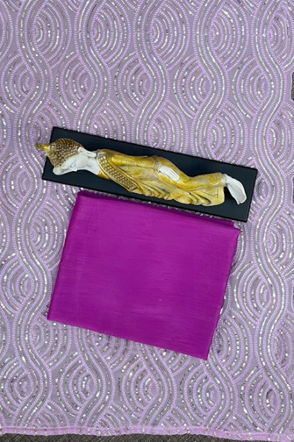 Shop Latest Designer Baby Pink Sequence Saree For Freshers Party