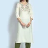 Women's Rayon Blend Embroidered Kurti For Office