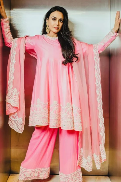 Bollywood Style Latest Pink Sharara Dress Set For Women Bollywood Style Latest Pink Sharara Dress Set For Women