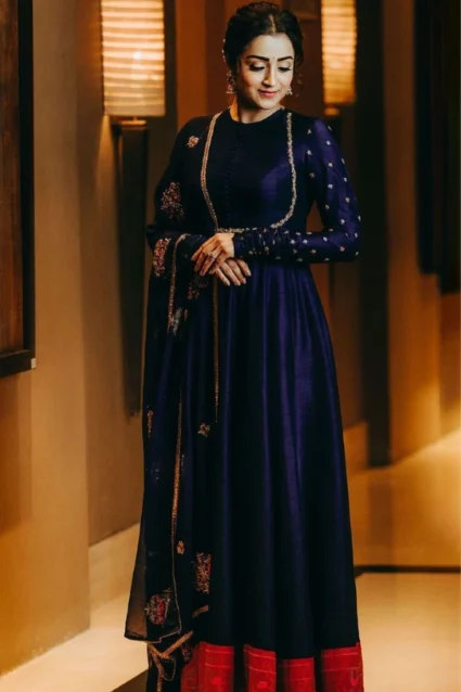 Georgette Full-Sleeved Anarkali Gown With Stylish Dupatta