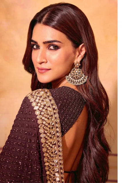 Kriti Sanon Bollywood Style Designer Saree With Sequin Work