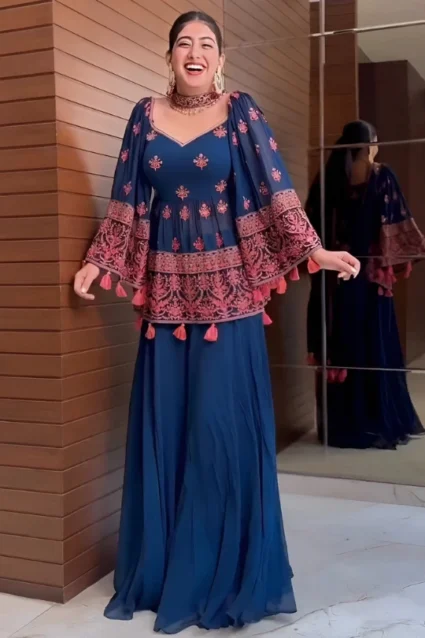 Raksha Bandhan Special Festive Wear Blue Palazzo Set Raksha Bandhan Special Festive Wear Blue Palazzo Set