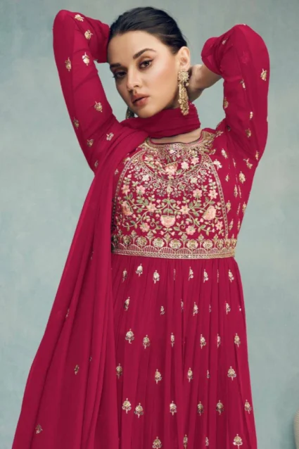 Stunning Embroidered Palazzo Suit Set For Wedding Party Stunning Embroidered Palazzo Suit Set For Wedding Party