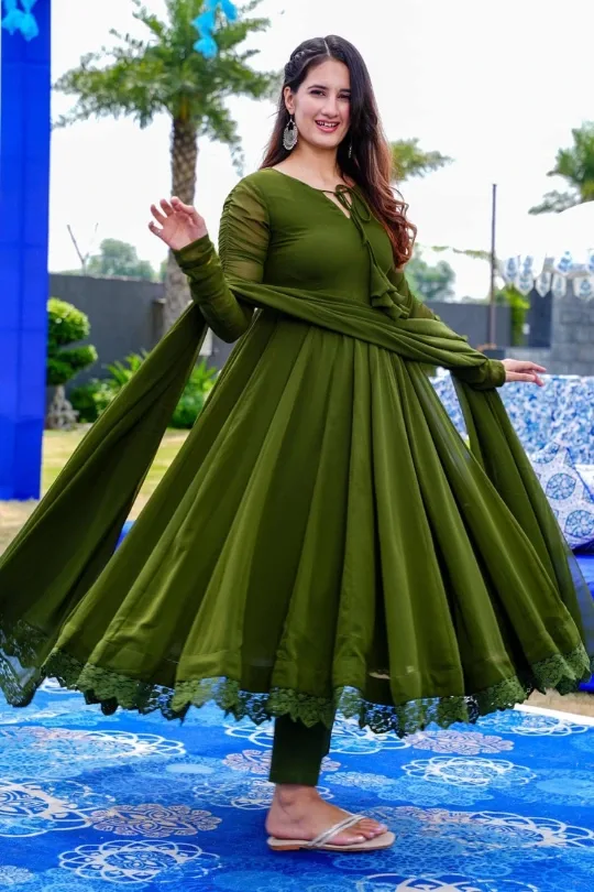 Velvet & Net - Anarkali Dress Salwar Kameez - Indian Dress - C663C |  Fabricoz USA